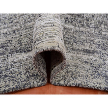 Load image into Gallery viewer, 8&#39;x10&#39;3&quot; Domino Black With Misty Gray, Modern Striae Design, Soft Pile Wool And Silk Hand Knotted, Oriental Rug FWR452064