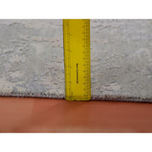 Load image into Gallery viewer, 2&#39;x3&#39;1&quot; Cathedral Gray With Edgecomb Gray, Hand Knotted, Wool and Silk Modern Abstract Design, Soft Colors, Mat Oriental Rug FWR452106