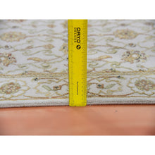 Load image into Gallery viewer, 2&#39;7&quot;x20&#39;7&quot; Egret White, Rajasthan All Over Leaf Design, Silk And Wool, Thick And Plush Hand Knotted, Xl Runner Oriental Rug FWR452202