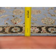 Load image into Gallery viewer, 2&#39;8&quot;x20&#39;8&quot; Cathedral Gray And Raisin Brown, Hand Knotted, Thick And Plush, Rajasthan All Over Leaf Pattern, Wool And Silk, Xl Runner Oriental Rug FWR452226