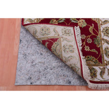 Load image into Gallery viewer, 2&#39;7&quot;x16&#39;4&quot; Seattle Red, Hand Knotted Wool And Silk, Rajasthan Design With All Over Leaf Pattern, Thick And Plush, Soft Pile, Oriental Xl Runner Rug FWR452250