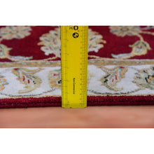 Load image into Gallery viewer, 2&#39;7&quot;x16&#39;4&quot; Seattle Red, Hand Knotted Wool And Silk, Rajasthan Design With All Over Leaf Pattern, Thick And Plush, Soft Pile, Oriental Xl Runner Rug FWR452250