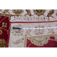Load image into Gallery viewer, 2&#39;7&quot;x16&#39;4&quot; Seattle Red, Hand Knotted Wool And Silk, Rajasthan Design With All Over Leaf Pattern, Thick And Plush, Soft Pile, Oriental Xl Runner Rug FWR452250