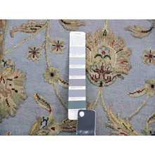 Load image into Gallery viewer, 2&#39;8&quot;x17&#39;1&quot; Amsterdam Blue, Hand Knotted, Soft Pile, Wool And Silk, All Over Leaf Design, Rajasthan Thick And Plush, Oriental  Xl Runner Rug FWR452256