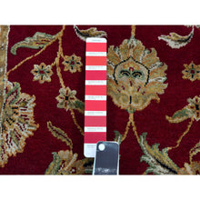 Load image into Gallery viewer, 2&#39;7&quot;x16&#39;4&quot; Heirloom Red With Daisy White, Rajasthan Design With All Over Leaf Design, Hand Knotted Wool And Silk, Thick And Plush, Soft Pile, Oriental Xl Runner Rug FWR452310