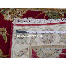 Load image into Gallery viewer, 2&#39;7&quot;x16&#39;4&quot; Heirloom Red With Daisy White, Rajasthan Design With All Over Leaf Design, Hand Knotted Wool And Silk, Thick And Plush, Soft Pile, Oriental Xl Runner Rug FWR452310