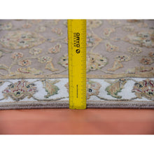 Load image into Gallery viewer, 2&#39;6&quot;x10&#39;1&quot; Amphora Brown And Daisy White, Rajasthan Wool And Silk Leaf Design, Thick And Plush, Hand Knotted Runner Oriental Rug FWR452352