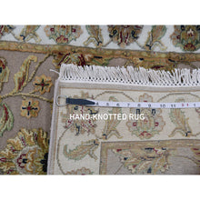 Load image into Gallery viewer, 2&#39;6&quot;x10&#39;1&quot; Amphora Brown And Daisy White, Rajasthan Wool And Silk Leaf Design, Thick And Plush, Hand Knotted Runner Oriental Rug FWR452352