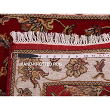 Load image into Gallery viewer, 2&#39;6&quot;x8&#39;2&quot; Heritage Red, Thick And Plush, Wool And Silk Soft Pile, Hand Knotted, Rajasthan, All Over Design, Oriental, Runner Rug FWR452358