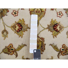 Load image into Gallery viewer, 2&#39;5&quot;x10&#39;1&quot; Parchment White, Rajasthan Wool and Silk Leaf Design, Thick and Plush, Hand Knotted Runner Oriental Rug FWR452364