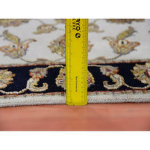Load image into Gallery viewer, 2&#39;5&quot;x10&#39;1&quot; Parchment White, Rajasthan Wool And Silk Leaf Design, Thick And Plush, Hand Knotted Runner Oriental Rug FWR452364