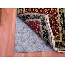 Load image into Gallery viewer, 2&#39;10&quot;x12&#39;3&quot; Rookwood Red, Soft Pile Silk And Wool, Hand Knotted All Over Rajasthan Leaf Design, Oriental Thick And Plush Runner Rug FWR452382