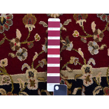 Load image into Gallery viewer, 2&#39;10&quot;x12&#39;3&quot; Rookwood Red, Soft Pile Silk And Wool, Hand Knotted All Over Rajasthan Leaf Design, Oriental Thick And Plush Runner Rug FWR452382