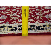 Load image into Gallery viewer, 2&#39;10&quot;x12&#39;3&quot; Rookwood Red, Soft Pile Silk And Wool, Hand Knotted All Over Rajasthan Leaf Design, Oriental Thick And Plush Runner Rug FWR452382