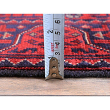 Load image into Gallery viewer, 1&#39;9&quot;x4&#39;9&quot; Ruby Red, Afghan Khamyab With Geometric Medallions Design, Hand Knotted, Soft And Velvety Wool, Vegetable Dyes, Short And Narrow Runner, Oriental Rug FWR4518
