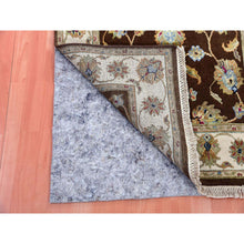 Load image into Gallery viewer, 3&#39;x5&#39;1&quot; Breen Brown, Hand Knotted Wool And Silk, Rajasthan With All Over Leaf Design, Thick And Plush, Oriental Rug FWR452400