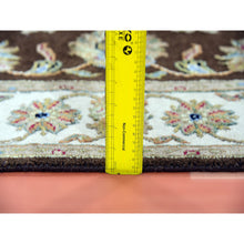 Load image into Gallery viewer, 3&#39;x5&#39;1&quot; Breen Brown, Hand Knotted Wool and Silk, Rajasthan With All Over Leaf Design, Thick and Plush, Oriental Rug FWR452400
