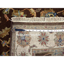 Load image into Gallery viewer, 3&#39;x5&#39;1&quot; Breen Brown, Hand Knotted Wool and Silk, Rajasthan With All Over Leaf Design, Thick and Plush, Oriental Rug FWR452400