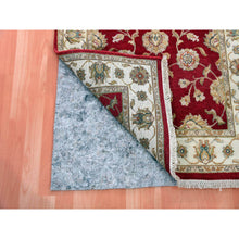 Load image into Gallery viewer, 3&#39;1&quot;x5&#39; Dutch Tulip Red, Ivory Border, All Over Motifs, Rajasthan Design, Hand Knotted Thick and Plush, Vibrant Wool and Silk, Oriental Rug FWR452406