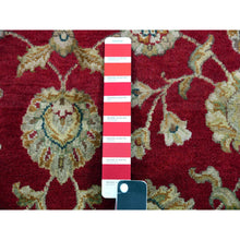 Load image into Gallery viewer, 3&#39;1&quot;x5&#39; Dutch Tulip Red, Ivory Border, All Over Motifs, Rajasthan Design, Hand Knotted Thick And Plush, Vibrant Wool And Silk, Oriental Rug FWR452406