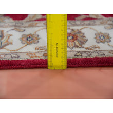 Load image into Gallery viewer, 3&#39;1&quot;x5&#39; Dutch Tulip Red, Ivory Border, All Over Motifs, Rajasthan Design, Hand Knotted Thick and Plush, Vibrant Wool and Silk, Oriental Rug FWR452406