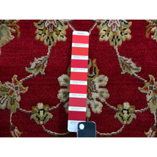 Load image into Gallery viewer, 3&#39;1&quot;x5&#39;3&quot; Raspberry Truffle Red, Wool And Silk, Hand Knotted Rajasthan All Over Leaf Design, Thick And Plush, Oriental Rug FWR452412