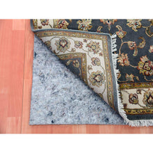 Load image into Gallery viewer, 3&#39;x5&#39;2&quot; Magnet Gray, Hand Knotted Wool and Silk, Rajasthan With Thick and Plush All Over Leaf Design, Oriental Rug FWR452418