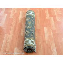 Load image into Gallery viewer, 3&#39;x5&#39;2&quot; Magnet Gray, Hand Knotted Wool And Silk, Rajasthan With Thick And Plush All Over Leaf Design, Oriental Rug FWR452418