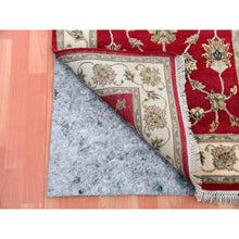 Load image into Gallery viewer, 3&#39;x5&#39;2&quot; Rapture Red, Acadia White Border, Hand Knotted Wool and Silk, Thick and Plush, Rajasthan Design With All Over Leaf Pattern, Oriental Rug FWR452424