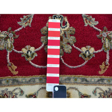 Load image into Gallery viewer, 3&#39;x5&#39;2&quot; Rapture Red, Acadia White Border, Hand Knotted Wool and Silk, Thick and Plush, Rajasthan Design With All Over Leaf Pattern, Oriental Rug FWR452424