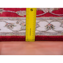 Load image into Gallery viewer, 3&#39;x5&#39;2&quot; Rapture Red, Acadia White Border, Hand Knotted Wool and Silk, Thick and Plush, Rajasthan Design With All Over Leaf Pattern, Oriental Rug FWR452424