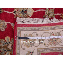 Load image into Gallery viewer, 3&#39;x5&#39;2&quot; Rapture Red, Acadia White Border, Hand Knotted Wool and Silk, Thick and Plush, Rajasthan Design With All Over Leaf Pattern, Oriental Rug FWR452424
