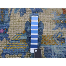 Load image into Gallery viewer, 9&#39;1&quot;x12&#39;1&quot; Ash Gray, Antique Chinese Inspired,  Open Field With Flower Bouquet, Ming Dynasty,100% Wool, Hand Knotted Oriental Rug FWR452454