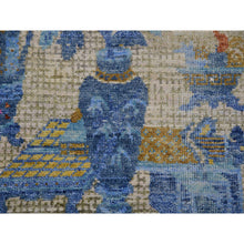 Load image into Gallery viewer, 9&#39;1&quot;x12&#39;1&quot; Ash Gray, Antique Chinese Inspired,  Open Field With Flower Bouquet, Ming Dynasty,100% Wool, Hand Knotted Oriental Rug FWR452454