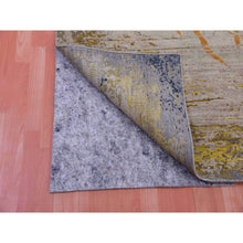 Load image into Gallery viewer, 9&#39;x12&#39;2&quot; Parchment Beige With Honey Gold, Antique Chinese Inspired, Dragon Design, 100% Wool, Hand Knotted, Oriental Rug FWR452484