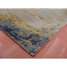 Load image into Gallery viewer, 9&#39;x12&#39;2&quot; Parchment Beige With Honey Gold, Antique Chinese Inspired, Dragon Design, 100% Wool, Hand Knotted, Oriental Rug FWR452484