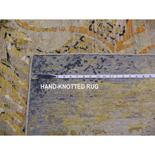 Load image into Gallery viewer, 9&#39;x12&#39;2&quot; Parchment Beige With Honey Gold, Antique Chinese Inspired, Dragon Design, 100% Wool, Hand Knotted, Oriental Rug FWR452484