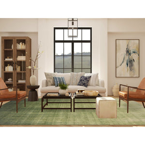 10'x14'4" Herbal Green, Hand Knotted  Vertical Ombre Design, Soft And Vibrant Wool, Oriental Rug FWR452508