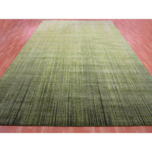 Load image into Gallery viewer, 10&#39;x14&#39;4&quot; Herbal Green, Hand Knotted  Vertical Ombre Design, Soft And Vibrant Wool, Oriental Rug FWR452508