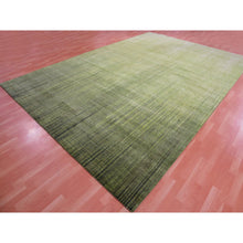 Load image into Gallery viewer, 10&#39;x14&#39;4&quot; Herbal Green, Hand Knotted  Vertical Ombre Design, Soft And Vibrant Wool, Oriental Rug FWR452508