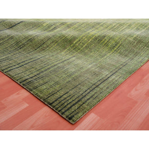 10'x14'4" Herbal Green, Hand Knotted  Vertical Ombre Design, Soft And Vibrant Wool, Oriental Rug FWR452508