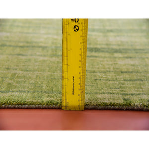 10'x14'4" Herbal Green, Hand Knotted  Vertical Ombre Design, Soft And Vibrant Wool, Oriental Rug FWR452508