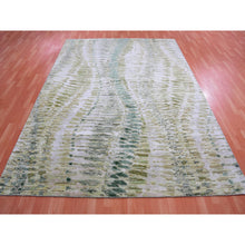 Load image into Gallery viewer, 8&#39;x10&#39;1&quot; Vineyard Green, Crocodile Safari Design, Pure Silk, Hand Knotted, Oriental Rug FWR452514