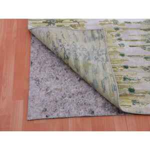 8'x10'1" Vineyard Green, Crocodile Safari Design, Pure Silk, Hand Knotted, Oriental Rug FWR452514