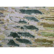 Load image into Gallery viewer, 8&#39;x10&#39;1&quot; Vineyard Green, Crocodile Safari Design, Pure Silk, Hand Knotted, Oriental Rug FWR452514