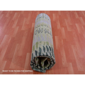8'x10'1" Vineyard Green, Crocodile Safari Design, Pure Silk, Hand Knotted, Oriental Rug FWR452514