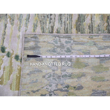 Load image into Gallery viewer, 8&#39;x10&#39;1&quot; Vineyard Green, Crocodile Safari Design, Pure Silk, Hand Knotted, Oriental Rug FWR452514