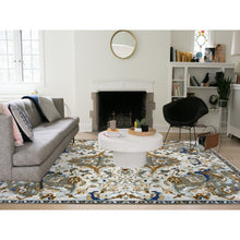 Load image into Gallery viewer, 10&#39;2&quot;x14&#39;4&quot; Elder White, Polonaise Czartoryski With Persian Isphahan Inspired design Distinct Abrash, Hand Knotted, Zero Pile 100% Wool, Oriental Rug FWR452550