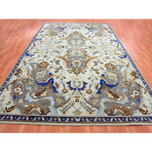 Load image into Gallery viewer, 10&#39;2&quot;x14&#39;4&quot; Elder White, Polonaise Czartoryski With Persian Isphahan Inspired design Distinct Abrash, Hand Knotted, Zero Pile 100% Wool, Oriental Rug FWR452550