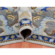 Load image into Gallery viewer, 10&#39;2&quot;x14&#39;4&quot; Elder White, Polonaise Czartoryski With Persian Isphahan Inspired design Distinct Abrash, Hand Knotted, Zero Pile 100% Wool, Oriental Rug FWR452550
